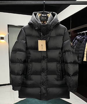 버버리 체크 롱 다운 패딩