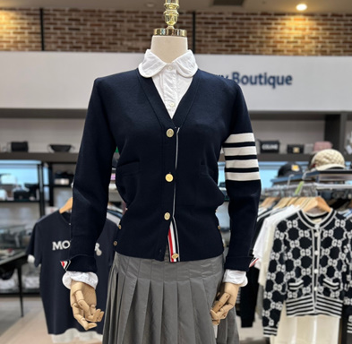 톰브라운 여성 밀라노 V넥 가디건 FKC207A 00014 415