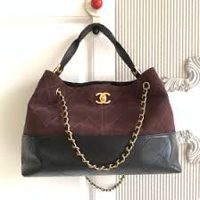 샤넬 스웨이드 투톤 숄더백 AS5634-103 36X24X12CM