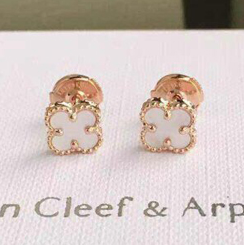 반클리프 스위트 알함브라 이어링 골드 화이트