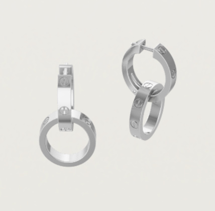 까르띠에 러브 이어링 실버