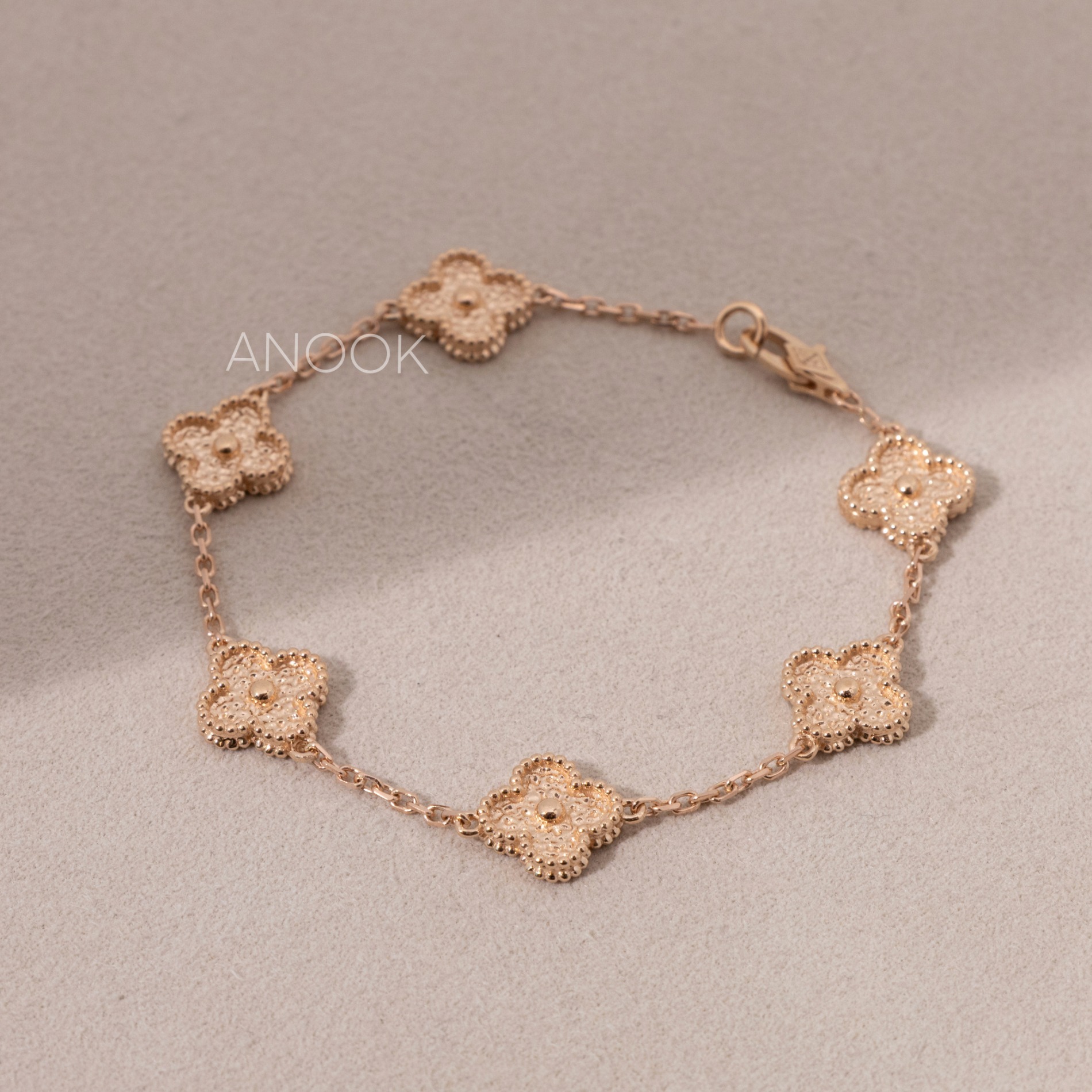반클리프 빈티지 알함브라 브레이슬릿 로즈골드 6 모티브