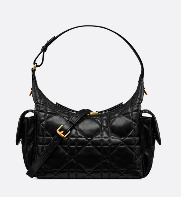 디올 D-Dream 미디엄 백 블랙 매크로까나쥬 양가죽 크기: 28 x 16 x 10cm (길이 x 높이 x 너비)