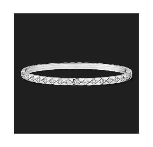 샤넬 코코 크러쉬 브레이슬릿 실버 풀 다이아 - J12809