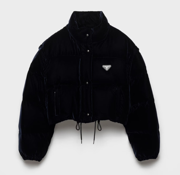 프라다 벨벳 다운 재킷 블랙