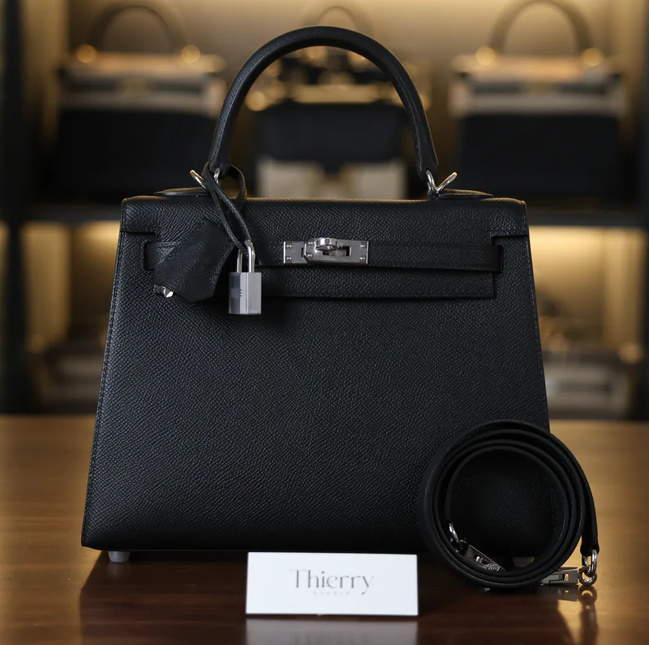 에르메스 켈리백 25 앱송 블랙 은장