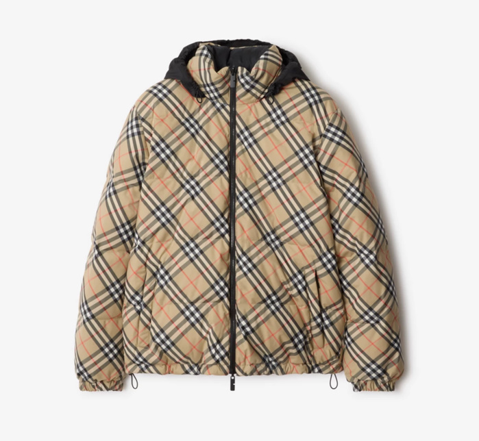 버버리 리버시블 체크 스노든 퍼퍼 재킷