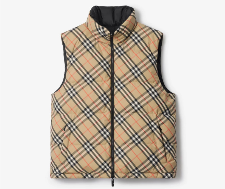 버버리 리버시블 체크 퍼퍼 질레 조끼 패딩