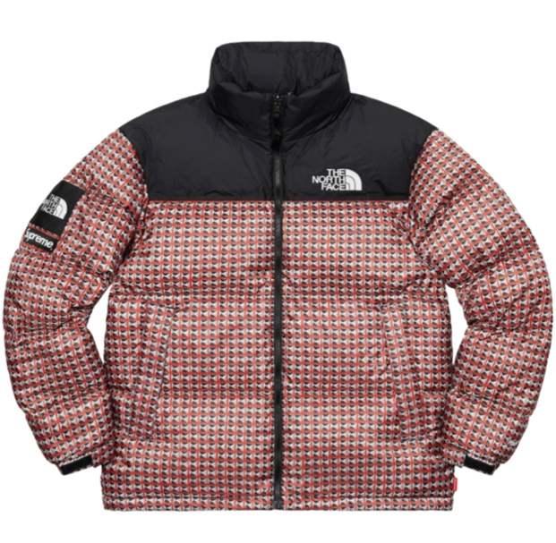 슈프림 X 노스페이스 스터드 눕시 자켓 레드