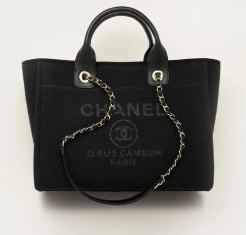 샤넬 도빌백 캔버스, 골드 메탈  24 x 39 x 17cm