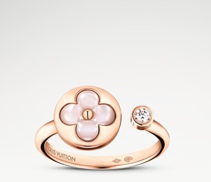 루이비통 컬러 블라썸 미니 선 반지 로즈골드 핑크자개