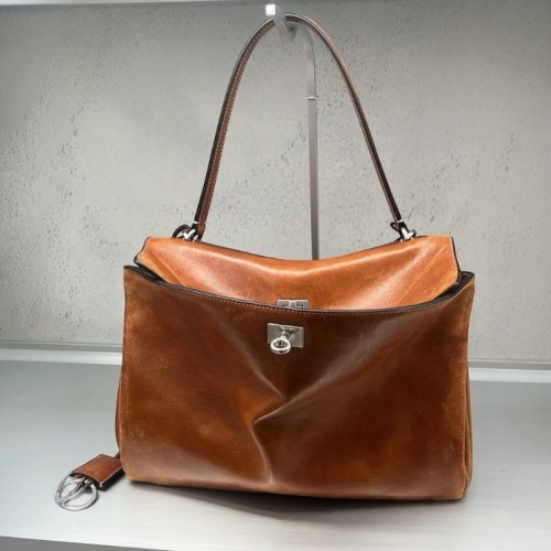 발렌시아가 로데오 미디움 핸드백 탄 카우보이