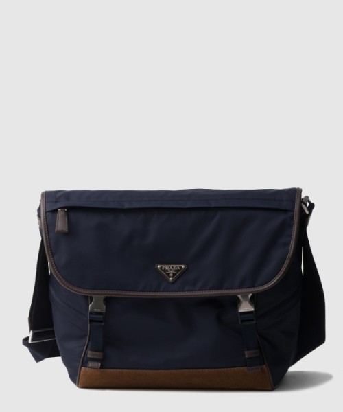 프라다 라지 리나일론 및 가죽 숄더백 2VD052