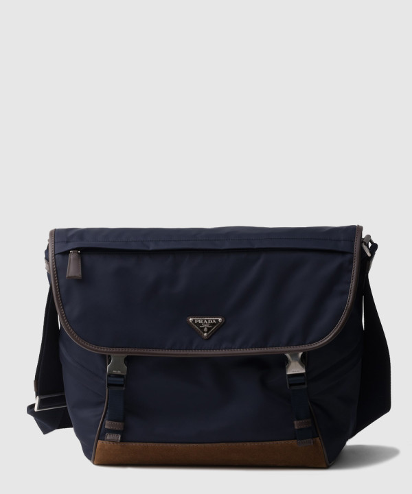 프라다 라지 리나일론 및 가죽 숄더백 2VD052