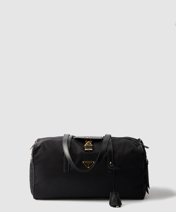 프라다 자물쇠가 있는 라지 리나일론 탑 핸들백 1BB135