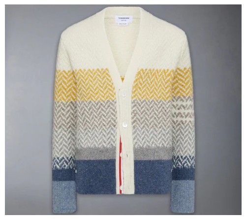 톰브라운 2026 헤링본 패턴 멀티 컬러 스트라이프 가디건