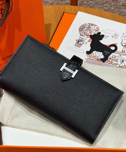 에르메스 베안 장지갑 (금장/은장) 앱송 +무광악어가죽