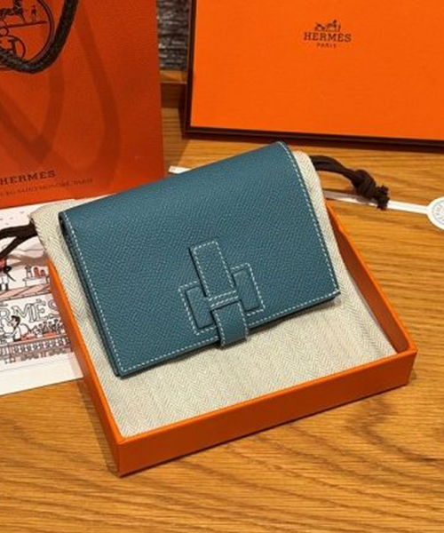 에르메스 뉴 H 파상 앱송 반지갑 올수공 (컬러 뉴 블루진)