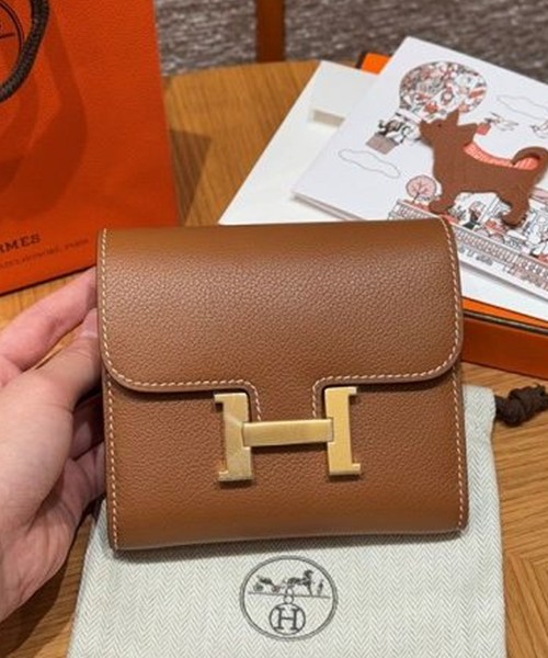 에르메스 콘스탄스 컴팩트 반지갑 올수공 (컬러 골드)