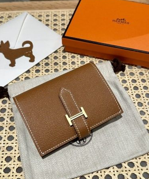 에르메스 베안 컴팩트 앱송 카드지갑 (컬러 에토프 / 골드) 내부포켓 버전