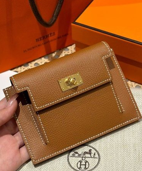 에르메스 켈리 포켓 카드지갑 (컬러 골드) (금장)