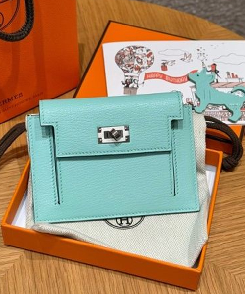 에르메스 켈리 포켓 카드지갑 (컬러 라공) (은장)