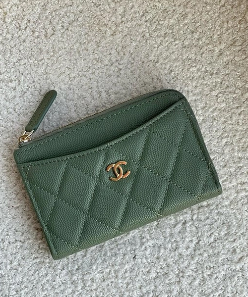 샤넬 클래식 지퍼 카드지갑 ap3179 (컬러 그린)
