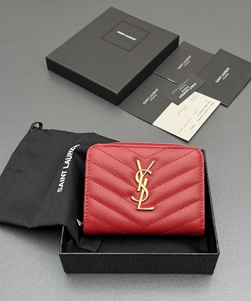 생로랑 카산드라 마틀라세 컴팩트 지퍼라운드 동전지갑 403723