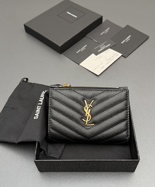 생로랑 카산드라 마틀라세 컴팩트 카드 동전지갑 668287