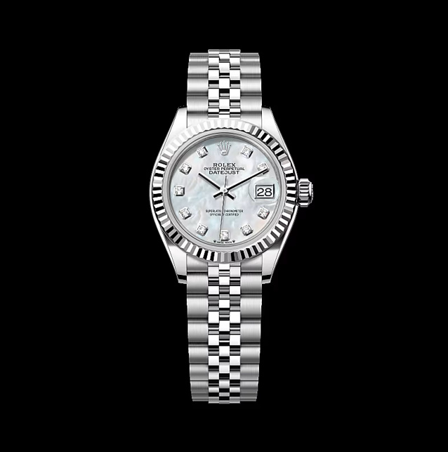 롤렉스 레이디-데이트저스트 28MM 오이스터 스틸 화이트 골드