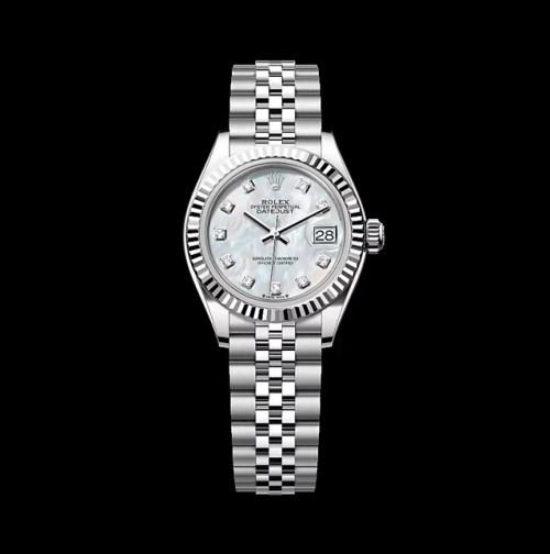 롤렉스 레이디-데이트저스트 28MM 오이스터 스틸 화이트 골드