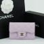 샤넬 클래식 똑딱이 여성 카드지갑 라이트퍼플 금장 AP0214