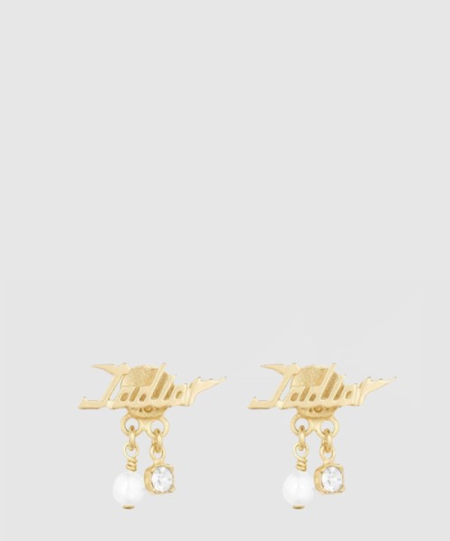 디올 자디올 펄 크리스탈 댕글 귀걸이 E1580