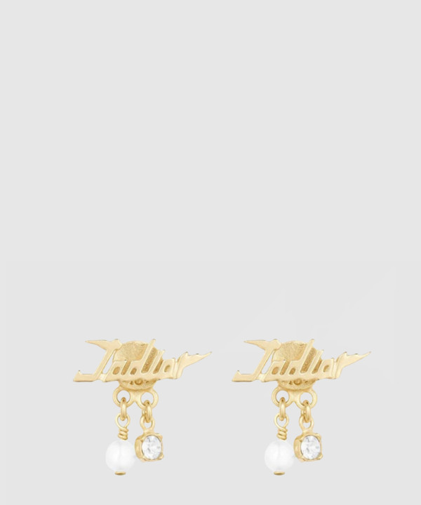 디올 자디올 펄 크리스탈 댕글 귀걸이 E1580