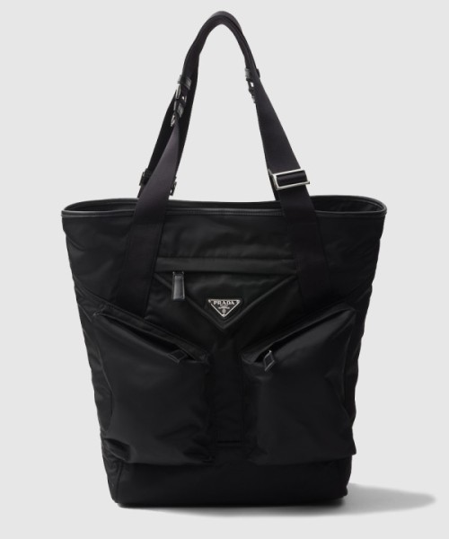 프라다 리나일론 및 가죽 토트백 2VG120