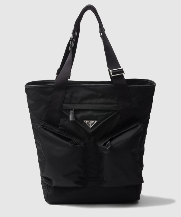 프라다 리나일론 및 가죽 토트백 2VG120