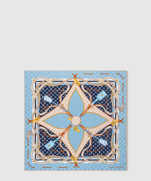 루이비통 비통 플라워 앤드 스트랩 스퀘어 90 M96123