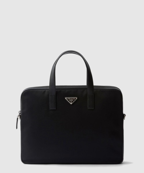 프라다 리나일론 및 사피아노 가죽 브리프케이스 2VE368