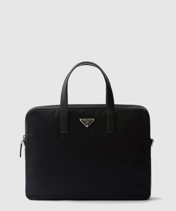 프라다 리나일론 및 사피아노 가죽 브리프케이스 2VE368
