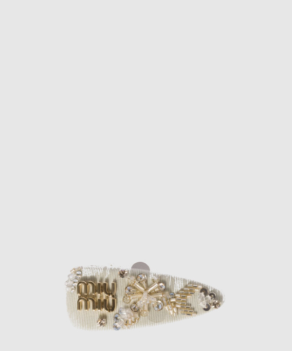 미우미우 자수 개버딘 헤어 5IF092