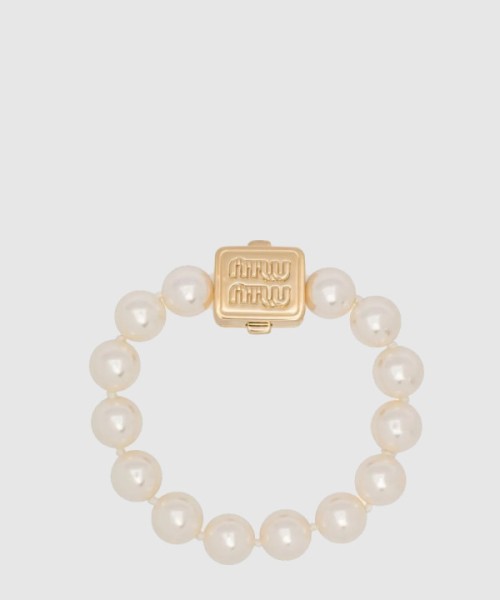 미우미우 메탈 및 진주 팔찌 5IB614