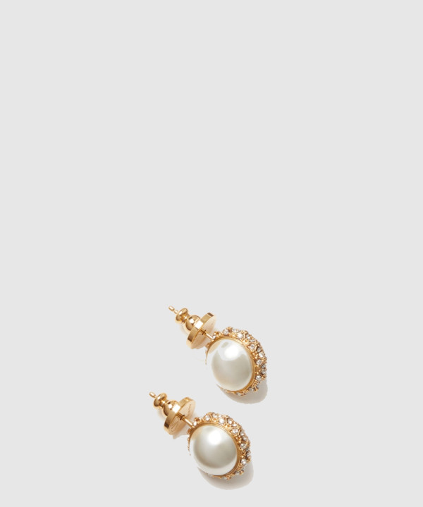 발렌티노 크리스털 펄 메탈 이어링