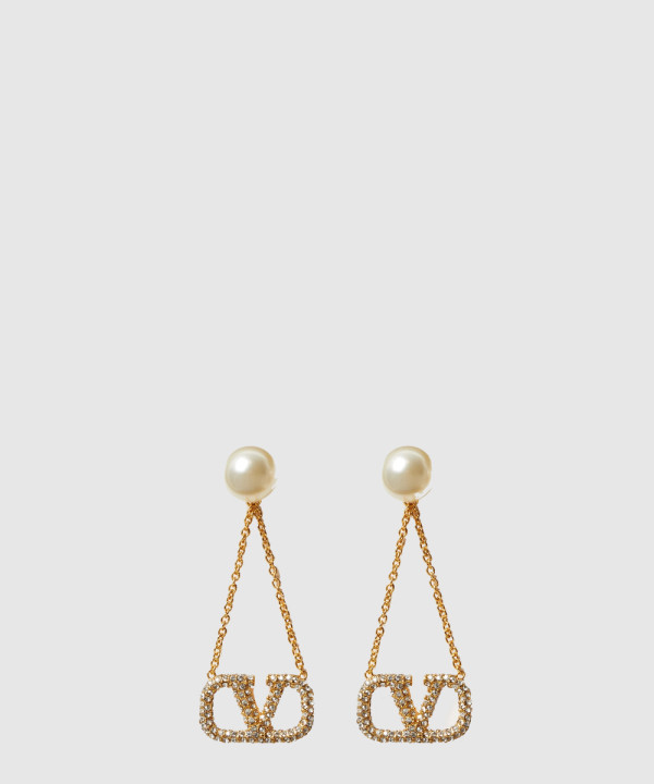 발렌티노 모조 진주와 큐빅 이어링