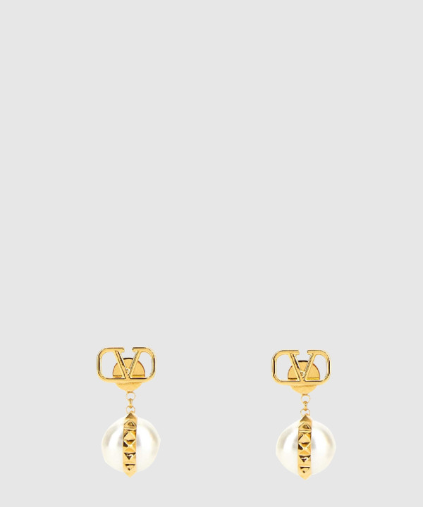 발렌티노 드롭 V로고 스터드 이어링