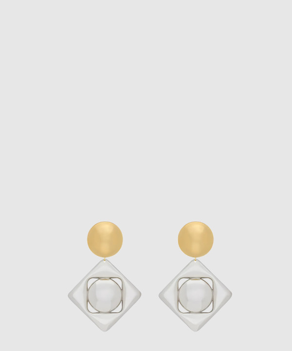 생로랑 레진과 메탈 소재의 기하학적인 이어링 791989