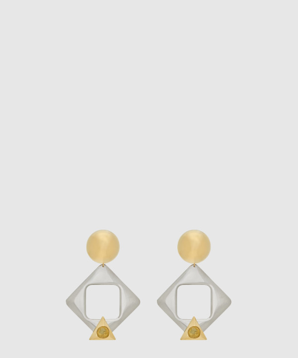 생로랑 레진과 메탈 소재의 기하학적인 이어링 792033