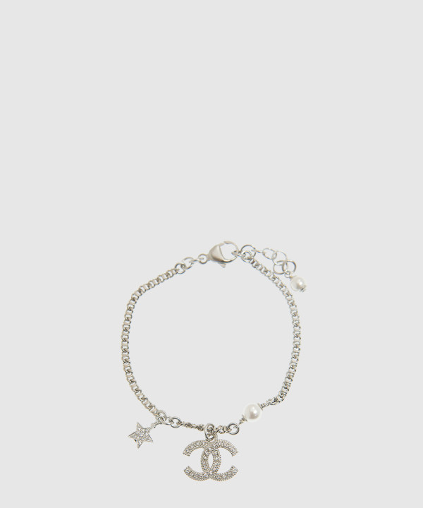 샤넬 CC 스타 실버 크리스탈 브레이슬릿 AB3556