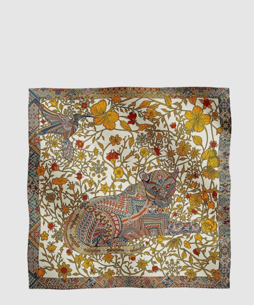 에르메스 Le Jaguar et Le Colibri 숄 140