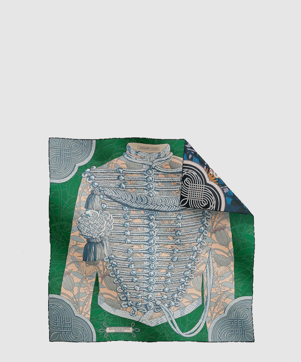 에르메스 Brandebourgs Fleuris 더블 페이스 스카프 90