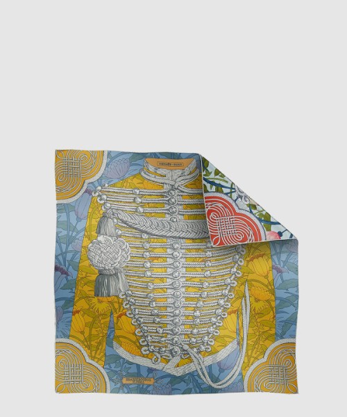 에르메스 Brandebourgs Fleuris 더블 페이스 스카프 90